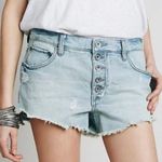 Free People Runaway Jillian Slouch Button Fly Distress Cutoff Jean Shorts Sz 27 Photo 2