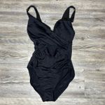 Ralph Lauren LAUREN Women's Black Beach Cut-Out Surplice One Piece Swimsuit sz 4 Photo 1