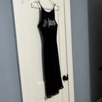 Cachet VTG Y2K black metallic beaded midi dress prom homecoming formal size 4 Photo 1