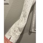 EXPRESS Slim Polka Dot Ruffle Neck Antique White Blouse Photo 3