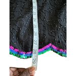Vintage Jewel Queen Sequin Embellished Black Silk Blouse Multicolor Sz B Photo 6