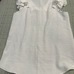 Zenana Outfitters White Ruffle Sleeve V-Neck Top Photo 3