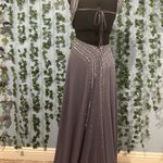 Adrianna Papell Lavender Grey Floor Length Gown Photo 9