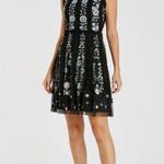Mac Duggal  Black Sleeveless High Neck Embroidered Mini Dress Photo 0