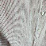 J. Jill 100% Linen Pink White Pinstriped Long Sleeve Collared Button Up Size M Size M Photo 2