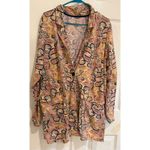 Cuddl Duds ‎ Paisley Print Soft Knit Blazer Jacket Career Casual 1X Photo 1