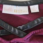 Belle by Kim Gravel Long Sleeve Top, Faux Leather Trim Photo 4