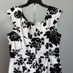 White House | Black Market WHBM Black Rose Floral Square Neck Cap Sleeve Sheath Dress sz 12 Photo 5
