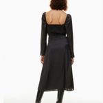 Wilfred Aritzia Bridgerton Satin Black long Sleeve Midi Dress size 8 $168 Photo 1