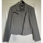 Lane Bryant Moto Jacket Sz 22 Gray Rayon Biker Style Motorcycle Rockabilly Punk Photo 1
