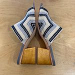 Bernardo  Beatriz Woven Slide‎ Sandals Square Toe Block Heel Beige Blue Size 10 Photo 5