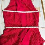 Monique Lhuillier Lace Fit & Flare Midi Dress Raspberry Red Size 2 Photo 13