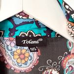 Tolani Dark Paisley Boho Modal Open Mid Length Kimono Jacket Cover Up OS Blue Size undefined Photo 5