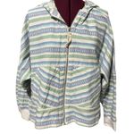 Anthropologie Striped Zip Long Sleeve Hoodie Stretch Jacket EUC Small Medium Photo 2
