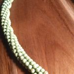 Green Howlite Beaded Woven Goldtone Necklace (18 to 20 Inches) Photo 3