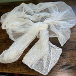 Vintage Sheer Sequin & Fringed Wrap Shawl Scarf Prom Bride Formal Bling Photo 0
