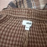 Aerie Soft Gauze High Waisted Pajama Boxers Plaid Cotton Photo 8
