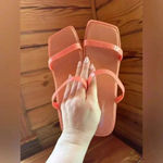 Jeffrey Campbell NWOT Jamm 3 Jelly Block Heel in Coral with square toe 9 Photo 3