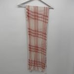Charming Charlie  Pink & White Stripe Plaid Fringe Long Rectangle Scarf Preppy Photo 4