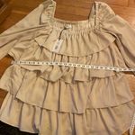 We Wore What NWT Beige Tiered Gauzy Off-the-Shoulder Dress with Balloon Sleeves Photo 15