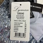 Frank Lyman Blue Silver Sequin Knit Dress Size 8 NWT Style 228242 Photo 8