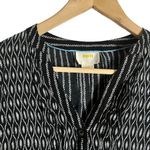 Maeve Anthropologie  Calia Black White Printed Button Front Tunic Top Size 2 Photo 2
