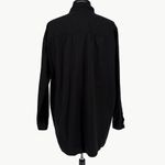 Frank & Eileen Victoria Oversized Italian Cotton Tuxedo Shirt | Medium | Black Photo 10