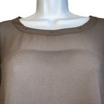 Naked Zebra  Ash Gray Gold Studded‎ Neck Draped Open Back L/S Top NWOT S Photo 2