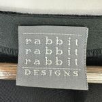 Rabbit Cardigan Women 12 Black Velvet Longline Button Front 90s Whimsigoth Vtg Photo 1