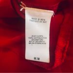 Lucky Brand  Red White Embroidered Cotton Peasant Blouse Tassel Boho Americana Photo 3