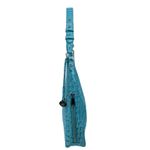 Brahmin Tabitha Melbourne Leather Shoulder Bag Aqua Blue Croc Embossed Photo 4