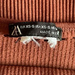 ZARA  Rust SEAMLESS OPENWORK SHORT JUMPSUIT SZ XS #1699 Photo 8