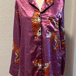 Nasty Gal Purple Satin Tiger Print Pajama Photo 0