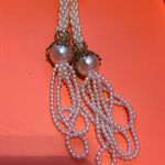 Elegant Pearl Beaded‎ Necklace Lariat Adjustable Faux Pearls White Photo 1