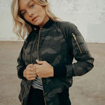 ALBION FIT Women's Camouflage Bomber Jacket- Size Medium Photo 0