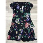 Ralph Lauren V-neck Ruffled Hem Floral Georgette Drop Waist Layered Dres Sz 4 Photo 4