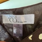 Vintage Nine & Co. Chocolate Brown White Polka Dot Bias Cut Midi Skirt Size 10 Photo 4