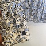 NICOLA Women’s Abstract Vintage Long Sleeve Mock Neck Pleated Blouse EUC Sz 8 Photo 2