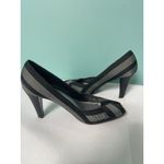 Nine West 2 Tone Black Gray Open Toe Pump Size 8.5 S-622 Photo 6
