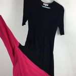 Opening Ceremony Delta Linear Sweater Dress Large Black Ribbed Knit Asymmetric Photo 12