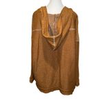 Free People  Pumpkin Knit Oversized Hoodie Drug Rug Baseball Stitch Size L Photo 3