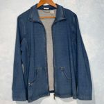 draper's & damon's Draper’s & Damon’s Blue Denim Look Stretch Cotton Zip Up Normcore Jacket XL Photo 7