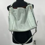 Perforated Faux Leather Shoulder Bag with detached pouch Green Photo 1