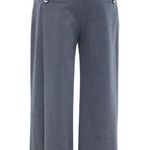 Cache Wide Leg Stretch Buttons Crop Self Belt Pant New Gray Gaucho NWT $98 Photo 0