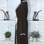 Vintage 70s 80s Fleece Robe Cream Brown Small Photo 10