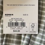 SO  Kohl's White Green Stripe Spaghetti Strap O-Ring Jumpsuit Size S New Photo 5