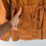 Old Navy Cotton Orange Rust Anorak Utility Jacket Drawcord Waist Zip Front XS Photo 3