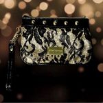 Betsey Johnson  Gold & Black Lace Stud Clutch Wristlet W/ mixed metal Har… Photo 1