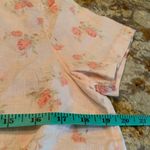 Shabby Chic 100% Linen Floral Rose Shirt Pink White Size M Medium Orange Photo 5