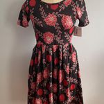 LuLaRoe Amelia Dress- Brown and Red Floral Holiday-Size Large- NWT Photo 0